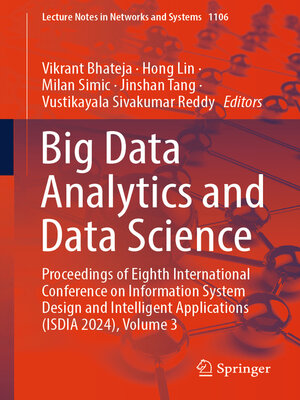 cover image of Big Data Analytics and Data Science